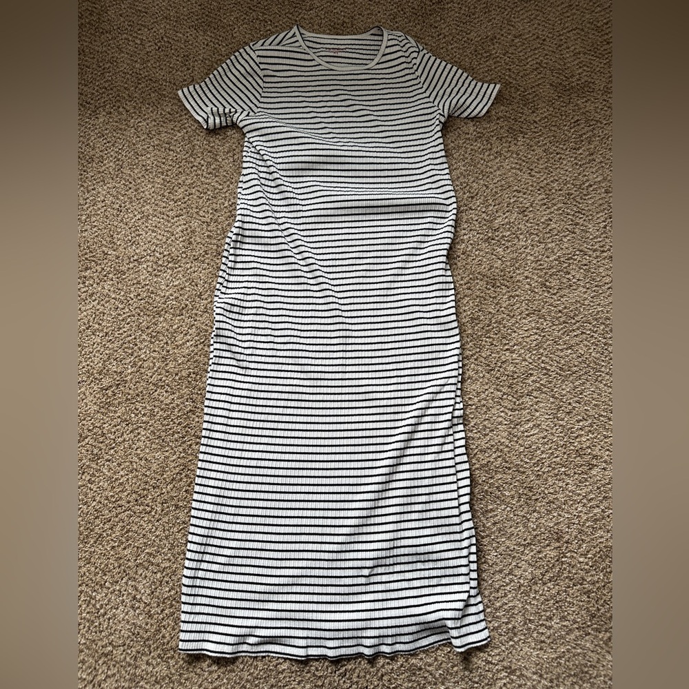 Maternity Striped Black and White Dress